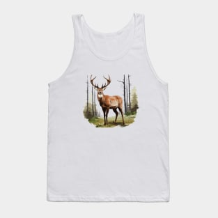 Deer And Forest Tank Top